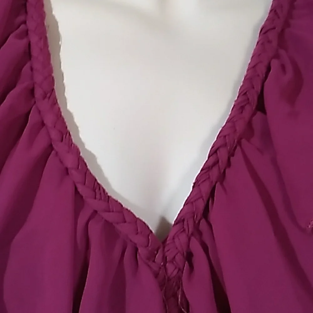 CCO New, | Robin K. | S pink blouse tunic v neck , ruffles neck BLOUSE OR DRESS - Picture 11 of 12
